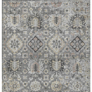 HomeRoots 5' Gray and Copper Floral Medallion Area Rug - Stylish, Washable, Durable for Indoor and Outdoor Use 5' X 8' 628573