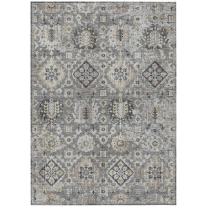 HomeRoots 5' Gray and Copper Floral Medallion Area Rug - Stylish, Washable, Durable for Indoor and Outdoor Use 10' X 14' 628577