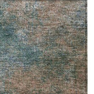 HomeRoots 5' Copper and Navy Blue Abstract Area Rug - Stylish, Washable, Durable for Indoor and Outdoor Use 5' X 8' 628591