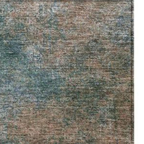 HomeRoots 5' Copper and Navy Blue Abstract Area Rug - Stylish, Washable, Durable for Indoor and Outdoor Use 5' X 8' 628591