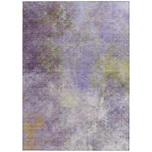 HomeRoots 5' Vibrant Purple and Olive Green Abstract Area Rug – Stylish, Washable, Stain-Resistant Design for All Spaces 5' X 8' 628615