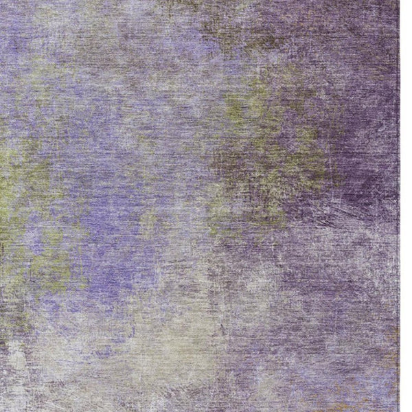 HomeRoots 5' Vibrant Purple and Olive Green Abstract Area Rug – Stylish, Washable, Stain-Resistant Design for All Spaces 5' X 8' 628615
