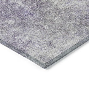 HomeRoots 5' Vibrant Purple and Olive Green Abstract Area Rug – Stylish, Washable, Stain-Resistant Design for All Spaces 8' Round 628616