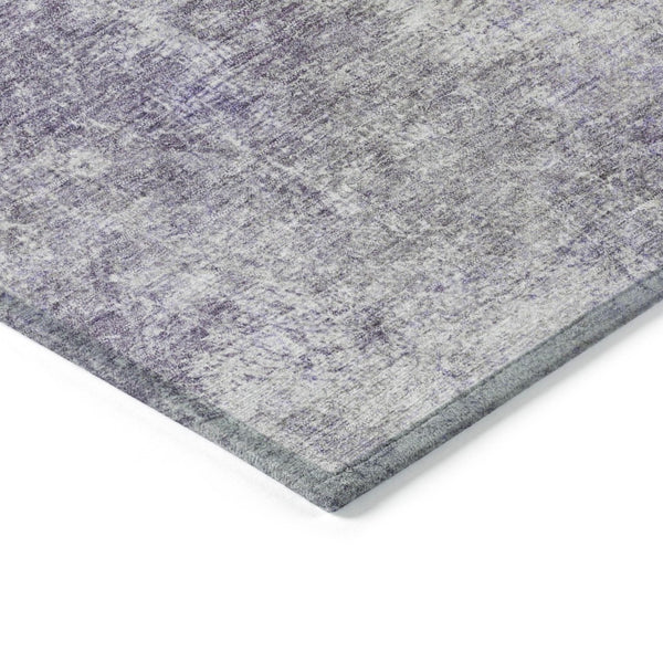 HomeRoots 5' Vibrant Purple and Olive Green Abstract Area Rug – Stylish, Washable, Stain-Resistant Design for All Spaces 8' Round 628616