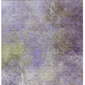 HomeRoots 5' Vibrant Purple and Olive Green Abstract Area Rug – Stylish, Washable, Stain-Resistant Design for All Spaces 8' X 10' 628617