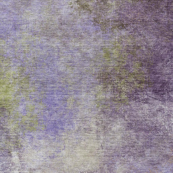 HomeRoots 5' Vibrant Purple and Olive Green Abstract Area Rug – Stylish, Washable, Stain-Resistant Design for All Spaces 8' X 10' 628617