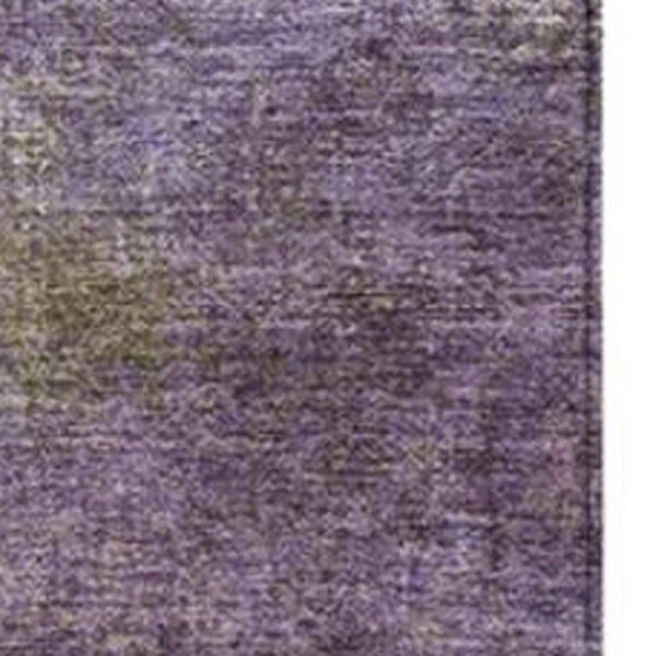 HomeRoots 5' Vibrant Purple and Olive Green Abstract Area Rug – Stylish, Washable, Stain-Resistant Design for All Spaces 8' X 10' 628617