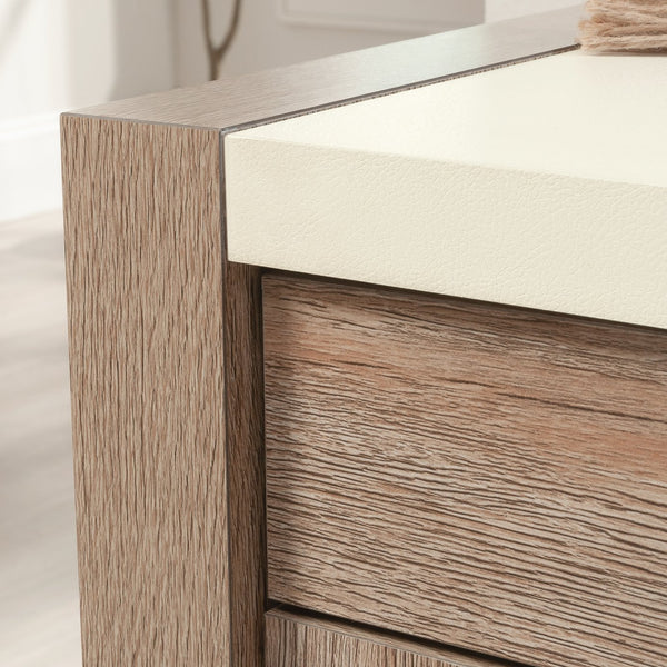 English Elm Library Base - Contemporary Brown Storage Solution With Integrated Power For Home & Office Organization B356P402734