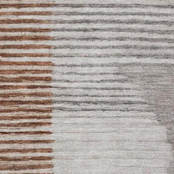 HomeRoots 5' Taupe and Rust Geometric Area Rug - Stylish, Washable Design for Indoor and Outdoor Spaces 5' X 8' 628663