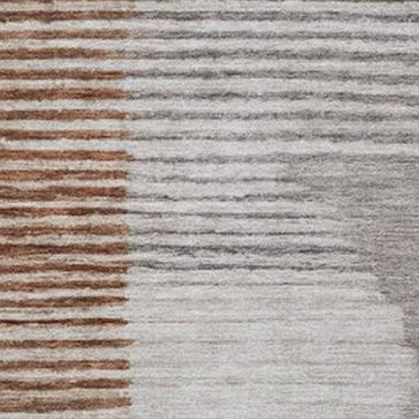 HomeRoots 5' Taupe and Rust Geometric Area Rug - Stylish, Washable Design for Indoor and Outdoor Spaces 10' X 14' 628667
