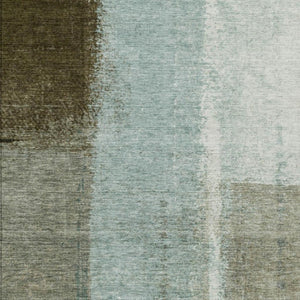 HomeRoots 5' Pale Aqua and Beige Abstract Rug - Stylish Indoor Outdoor Washable Design for Modern Homes 5' X 8' 628675