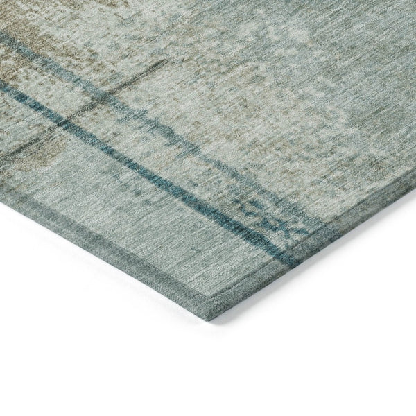 HomeRoots 5' Pale Aqua and Beige Abstract Rug - Stylish Indoor Outdoor Washable Design for Modern Homes 8' Round 628676