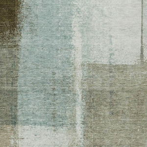HomeRoots 5' Pale Aqua and Beige Abstract Rug - Stylish Indoor Outdoor Washable Design for Modern Homes 8' X 10' 628677
