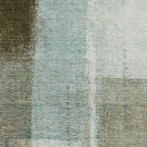 HomeRoots 5' Pale Aqua and Beige Abstract Rug - Stylish Indoor Outdoor Washable Design for Modern Homes 9' X 12' 628678