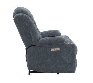 English Elm Blue Power Lift Recliner Chenille with Heat, Massage & Lift Assist — Remote Control, Plush Comfort B062P215447