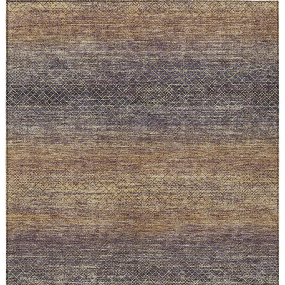 HomeRoots 5' Durable Eggplant and Brown Geometric Area Rug for Indoor and Outdoor Use - Easy Care, Stylish Design 5' X 8' 628801