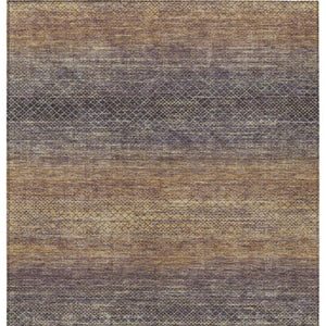 HomeRoots 5' Durable Eggplant and Brown Geometric Area Rug for Indoor and Outdoor Use - Easy Care, Stylish Design 5' X 8' 628801