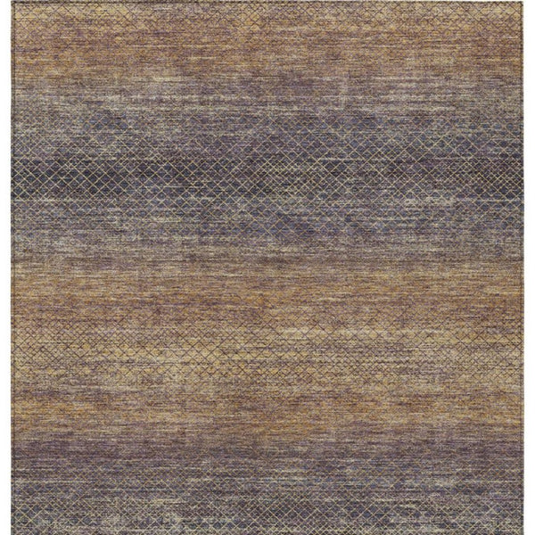 HomeRoots 5' Durable Eggplant and Brown Geometric Area Rug for Indoor and Outdoor Use - Easy Care, Stylish Design 5' X 8' 628801