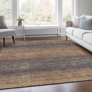 HomeRoots 5' Durable Eggplant and Brown Geometric Area Rug for Indoor and Outdoor Use - Easy Care, Stylish Design 5' X 8' 628801