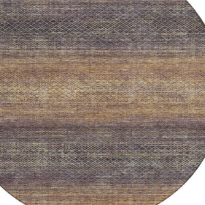 HomeRoots 5' Durable Eggplant and Brown Geometric Area Rug for Indoor and Outdoor Use - Easy Care, Stylish Design 8' Round 628802