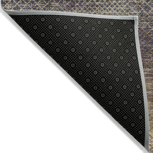 HomeRoots 5' Durable Eggplant and Brown Geometric Area Rug for Indoor and Outdoor Use - Easy Care, Stylish Design 8' Round 628802