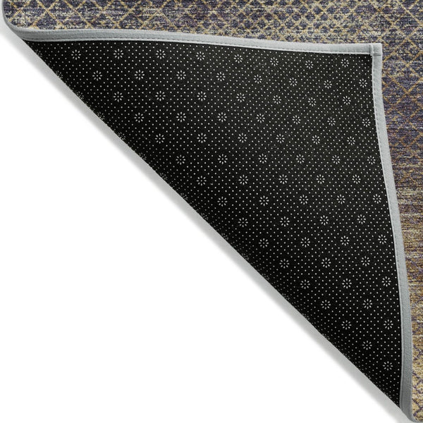 HomeRoots 5' Durable Eggplant and Brown Geometric Area Rug for Indoor and Outdoor Use - Easy Care, Stylish Design 8' Round 628802