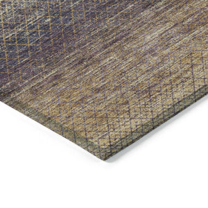 HomeRoots 5' Durable Eggplant and Brown Geometric Area Rug for Indoor and Outdoor Use - Easy Care, Stylish Design 8' Round 628802