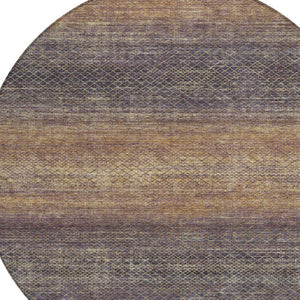 HomeRoots 5' Durable Eggplant and Brown Geometric Area Rug for Indoor and Outdoor Use - Easy Care, Stylish Design 8' Round 628802