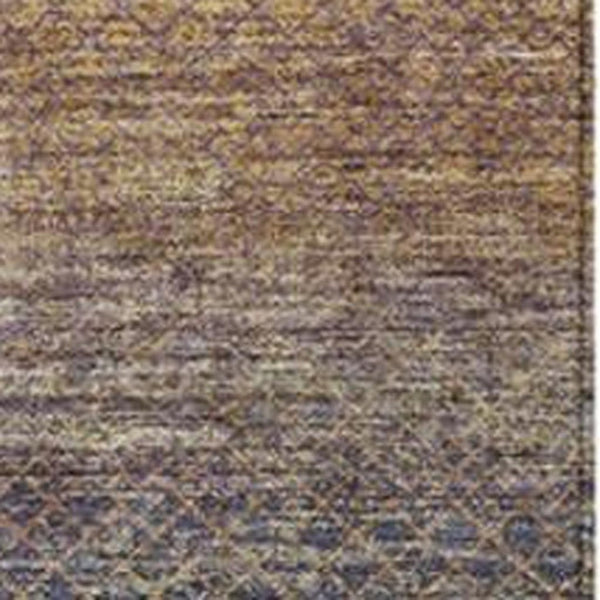 HomeRoots 5' Durable Eggplant and Brown Geometric Area Rug for Indoor and Outdoor Use - Easy Care, Stylish Design 8' X 10' 628803