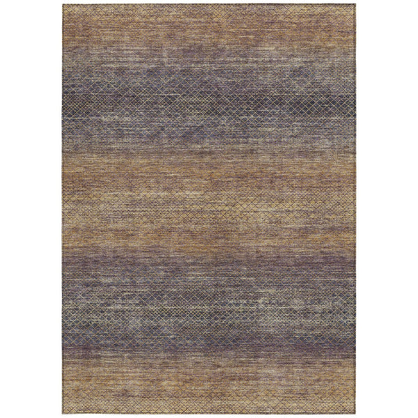HomeRoots 5' Durable Eggplant and Brown Geometric Area Rug for Indoor and Outdoor Use - Easy Care, Stylish Design 9' X 12' 628804