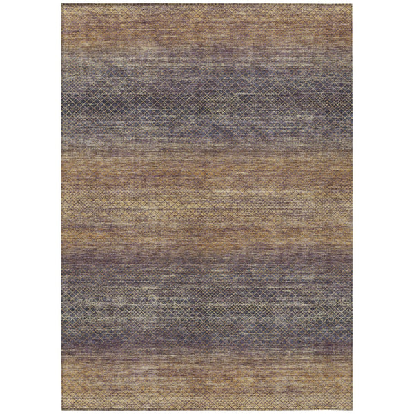 HomeRoots 5' Durable Eggplant and Brown Geometric Area Rug for Indoor and Outdoor Use - Easy Care, Stylish Design 10' X 14' 628805