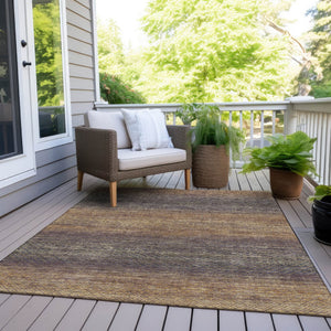 HomeRoots 5' Durable Eggplant and Brown Geometric Area Rug for Indoor and Outdoor Use - Easy Care, Stylish Design 10' X 14' 628805