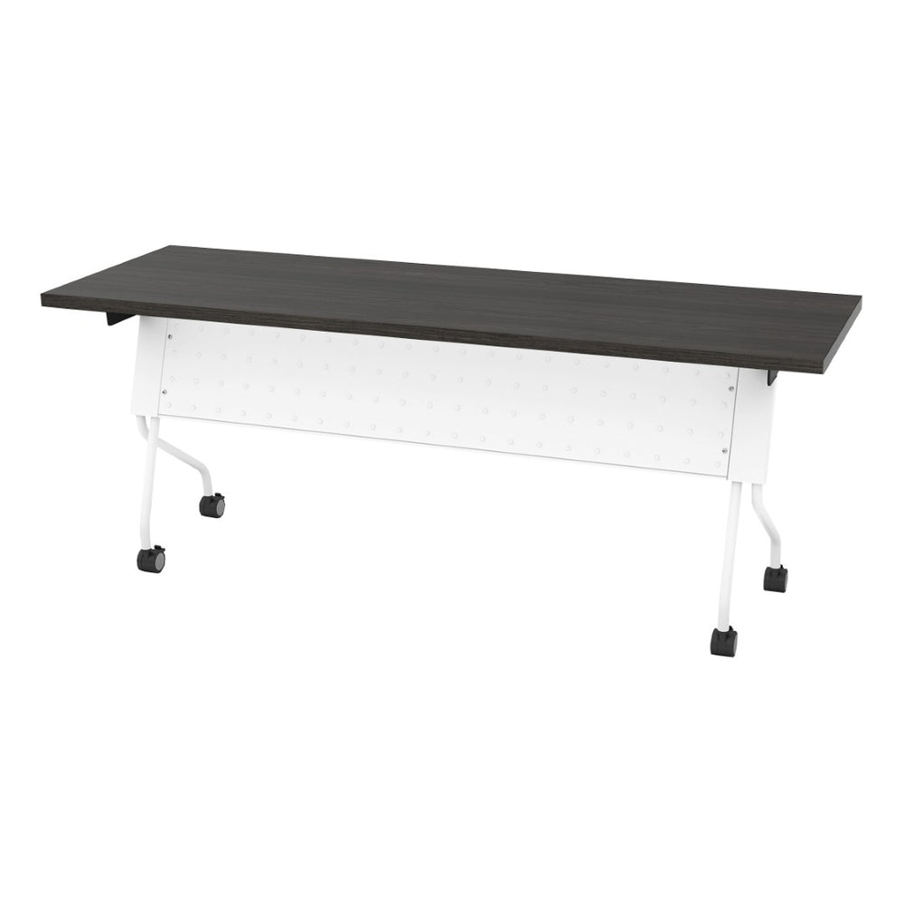 OSP Home Furnishings 6' Flip Top Nesting Training Table Commercial Grade Laminate with Locking Casters White 84226WS