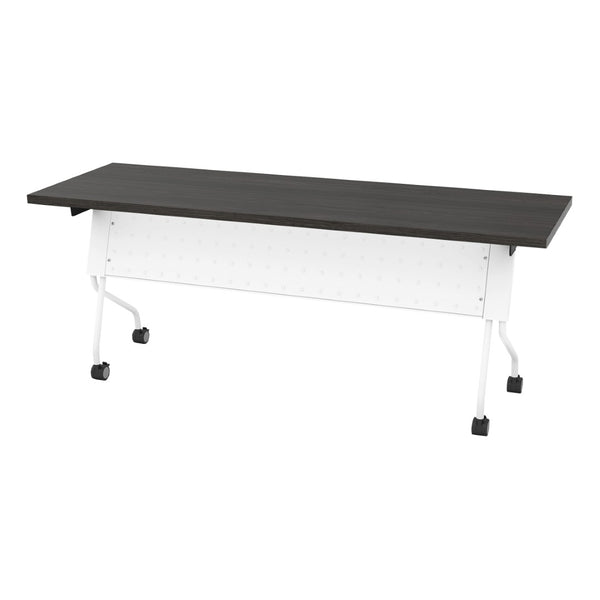 OSP Home Furnishings 6' Flip Top Nesting Training Table Commercial Grade Laminate with Locking Casters White 84226WS