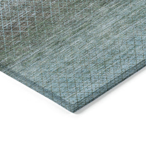 HomeRoots 5' Stylish Teal Blue and Brown Geometric Area Rug - Durable, Washable Design for Indoor/Outdoor Use 8' X 10' 628815