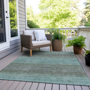 HomeRoots 5' Stylish Teal Blue and Brown Geometric Area Rug - Durable, Washable Design for Indoor/Outdoor Use 8' X 10' 628815