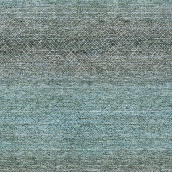 HomeRoots 5' Stylish Teal Blue and Brown Geometric Area Rug - Durable, Washable Design for Indoor/Outdoor Use 9' X 12' 628816