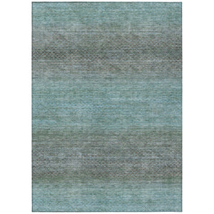 HomeRoots 5' Stylish Teal Blue and Brown Geometric Area Rug - Durable, Washable Design for Indoor/Outdoor Use 9' X 12' 628816