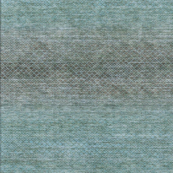 HomeRoots 5' Stylish Teal Blue and Brown Geometric Area Rug - Durable, Washable Design for Indoor/Outdoor Use 10' X 14' 628817