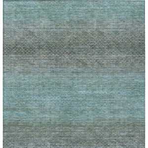HomeRoots 5' Stylish Teal Blue and Brown Geometric Area Rug - Durable, Washable Design for Indoor/Outdoor Use 10' X 14' 628817