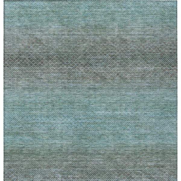 HomeRoots 5' Stylish Teal Blue and Brown Geometric Area Rug - Durable, Washable Design for Indoor/Outdoor Use 10' X 14' 628817
