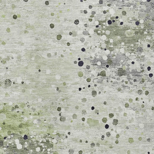 HomeRoots 5' Artichoke Green and Purple Abstract Washable Area Rug for Stylish Indoor and Outdoor Spaces 5' X 8' 628837