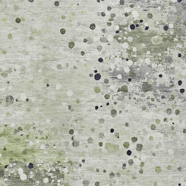 HomeRoots 5' Artichoke Green and Purple Abstract Washable Area Rug for Stylish Indoor and Outdoor Spaces 5' X 8' 628837