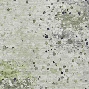 HomeRoots 5' Artichoke Green and Purple Abstract Washable Area Rug for Stylish Indoor and Outdoor Spaces 8' X 10' 628839