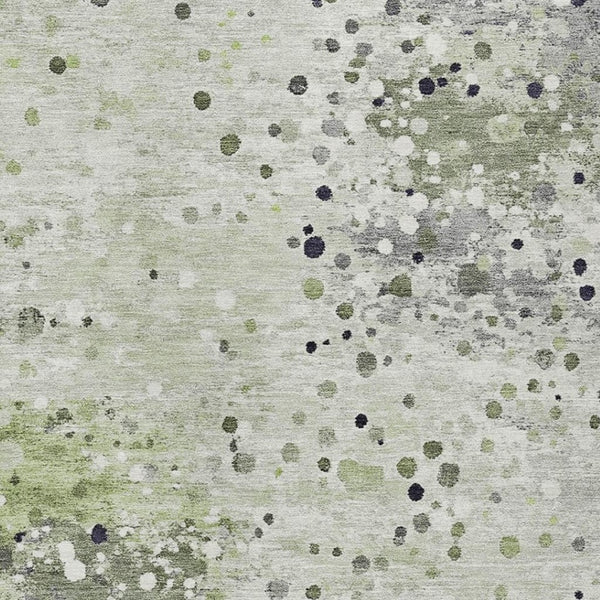 HomeRoots 5' Artichoke Green and Purple Abstract Washable Area Rug for Stylish Indoor and Outdoor Spaces 8' X 10' 628839