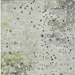 HomeRoots 5' Artichoke Green and Purple Abstract Washable Area Rug for Stylish Indoor and Outdoor Spaces 9' X 12' 628840