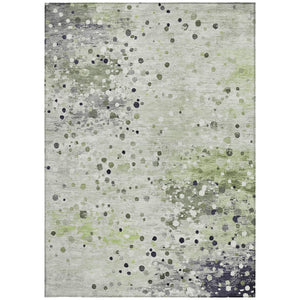 HomeRoots 5' Artichoke Green and Purple Abstract Washable Area Rug for Stylish Indoor and Outdoor Spaces 10' X 14' 628841