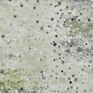 HomeRoots 5' Artichoke Green and Purple Abstract Washable Area Rug for Stylish Indoor and Outdoor Spaces 10' X 14' 628841
