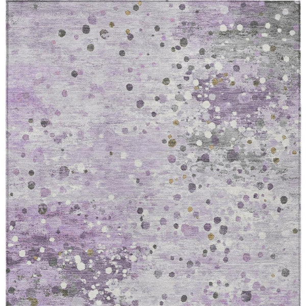 HomeRoots 5' Modern Lavender and Ivory Abstract Area Rug – Stylish, Durable, Washable for Indoor/Outdoor Use 5' X 8' 628849