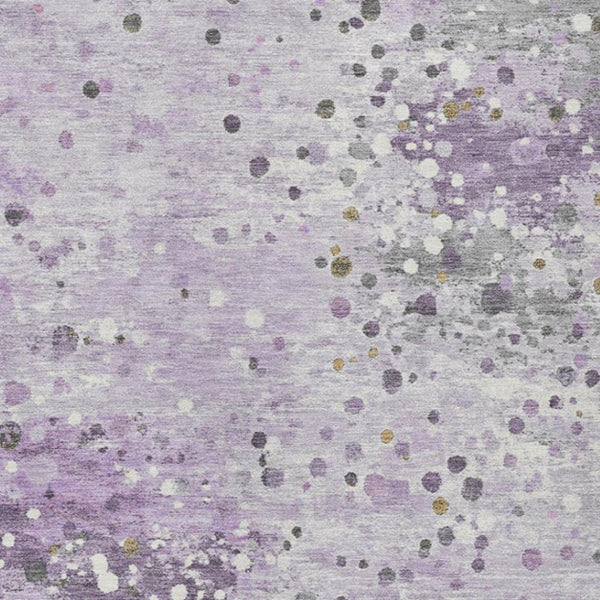 HomeRoots 5' Modern Lavender and Ivory Abstract Area Rug – Stylish, Durable, Washable for Indoor/Outdoor Use 5' X 8' 628849
